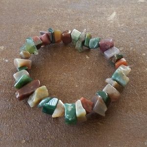 Indian Agate Stone Beaded Bracelet